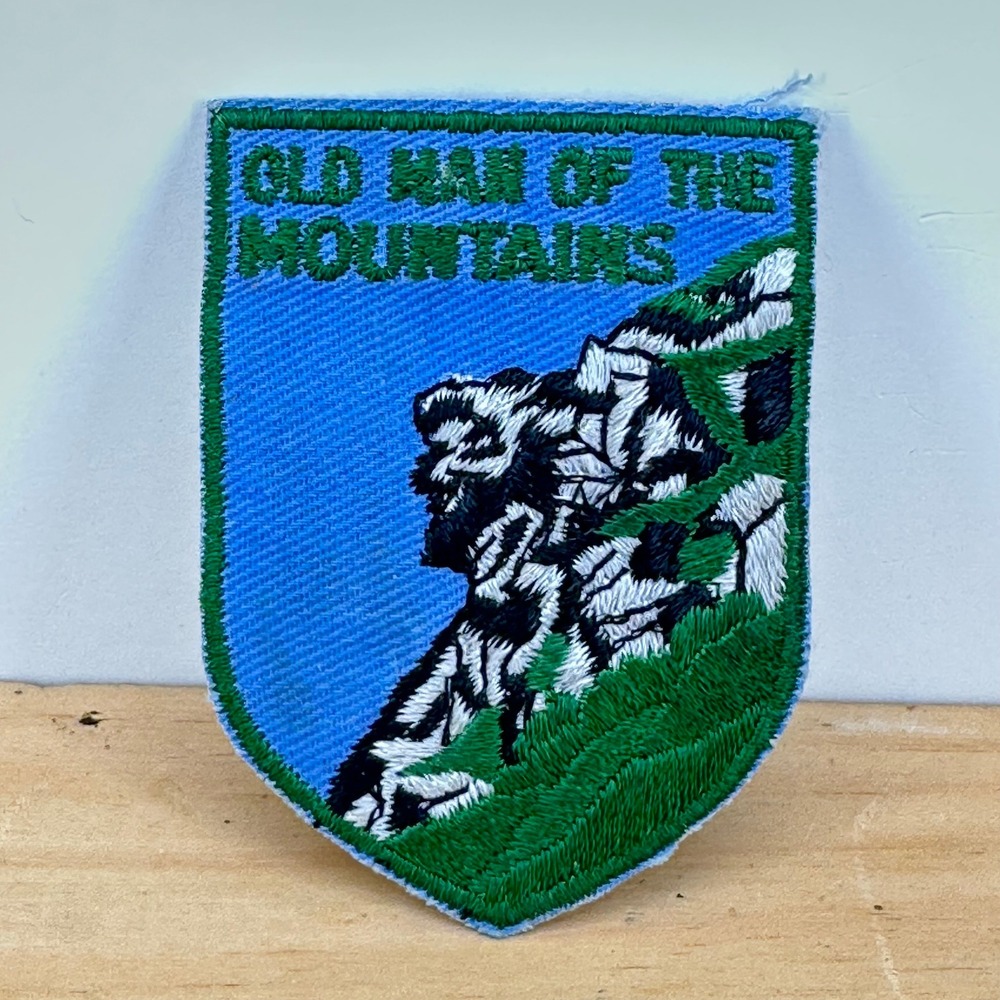 Vintage Old Man of the Mountain Patch New Hampshire Souvenir Sew On Stone Face